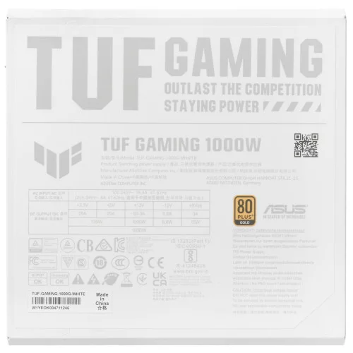 Блок питания ASUS TUF Gaming 1000W Gold White Edition [90YE00S5-B0NA00] белый 