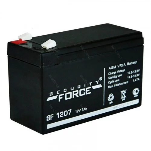 Батарея 12V/ 7,0Ah SECURITY FORCE SF 1207 клеммы F1 