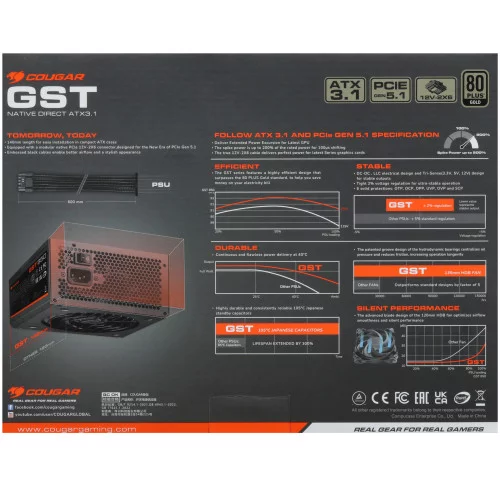 Блок питания Cougar GST 750W [GMS750] черный 