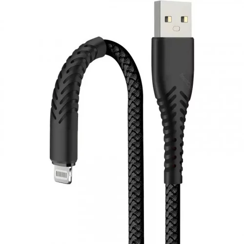 Кабель Borasco Fishbone Lightning - USB 1 метр чёрный (38507) 