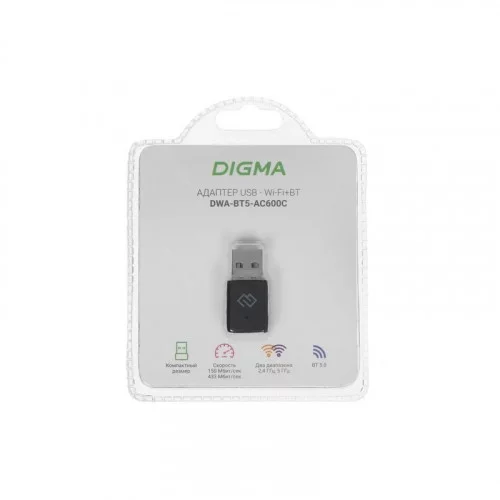 Беспроводной USB адаптер Digma DWA-BT5-AC600С 