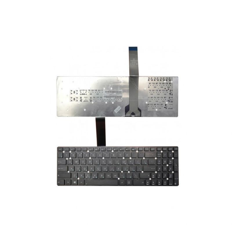 Клавиатура для ноутбука Asus K55 X501 черная без рамки (плоский Enter)