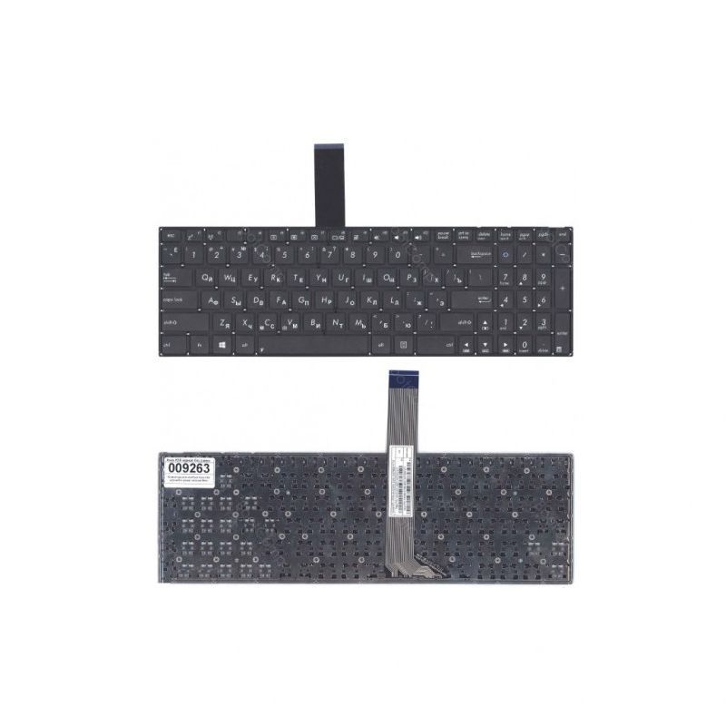 Клавиатура для ноутбука Asus K56 черная без рамки, плоский Enter