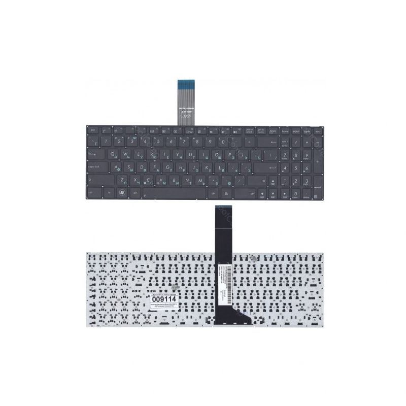 Клавиатура для ноутбука Asus X550, X550C, X550CA, X550CC, X550CL, X551 Черная, плоский Enter, без рамки