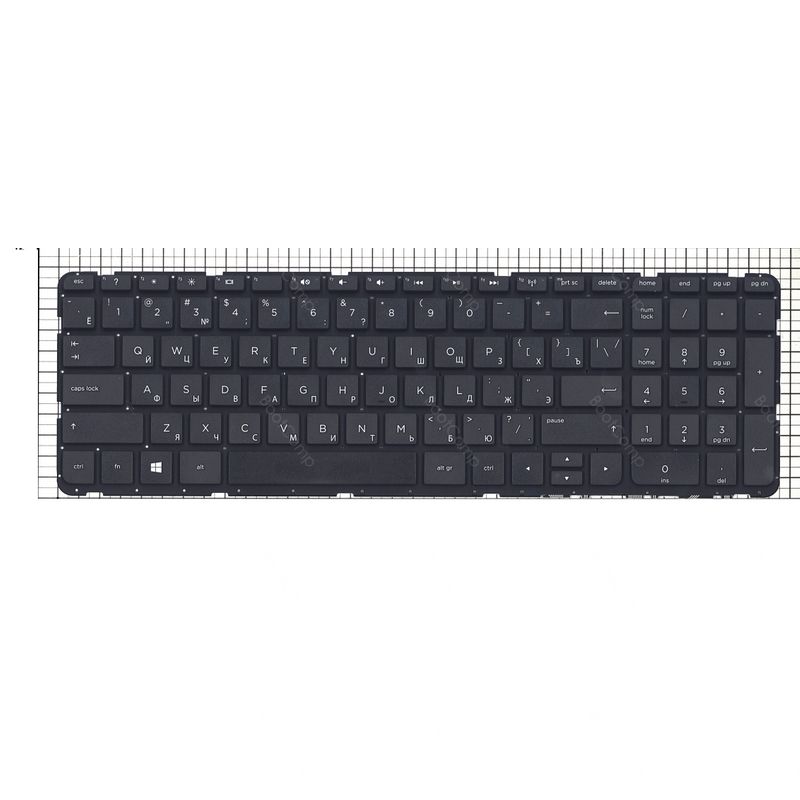Клавиатура для ноутбука HP Pavilion 15 Чёрная с рамкой
