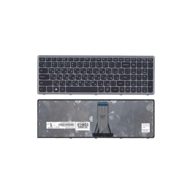 Клавиатура для ноутбука Lenovo G505s Z510 S510 черная c серебристой рамкой