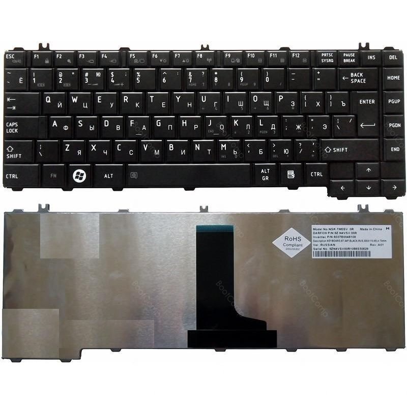 Клавиатура для ноутбука Toshiba Satellite C600, L600, L630, L640, С640  черная