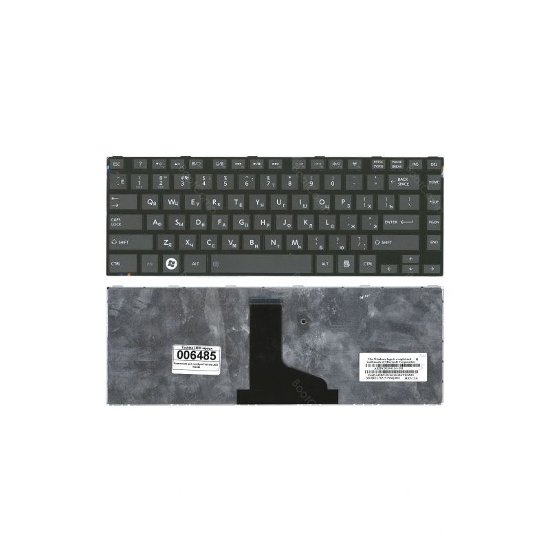 Клавиатура для ноутбука Toshiba Satellite L800 L830 чёрная с чёрной рамкой