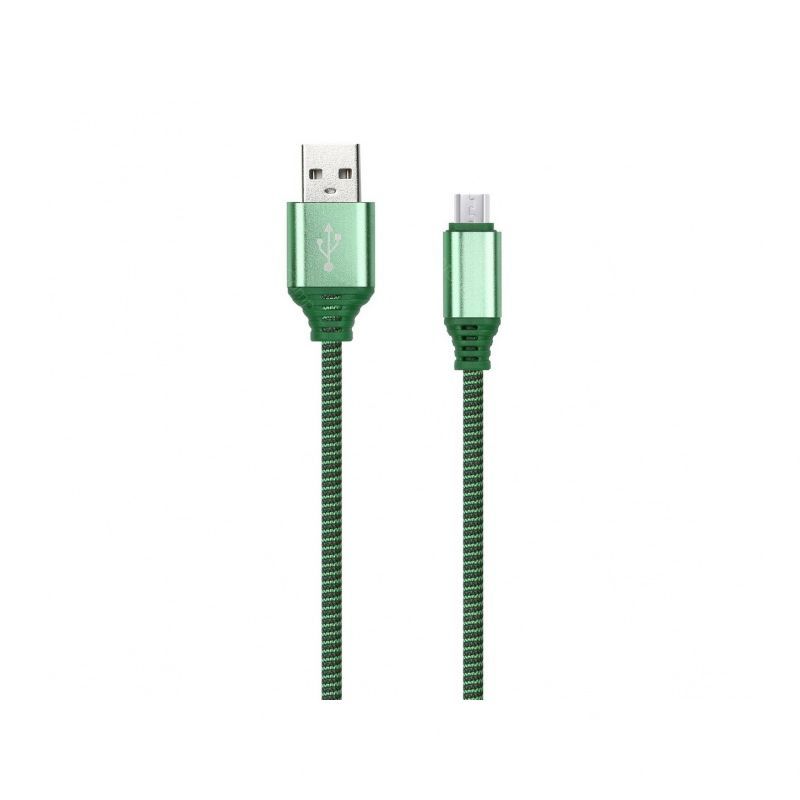 Кабель Smartbuy MicroUSB SOCKS (iK-12NS green)/100 Зеленый