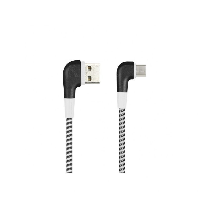 Кабель Smartbuy MicroUSB SOCKS L-TYPE (iK-12NSL black)/100 Черный