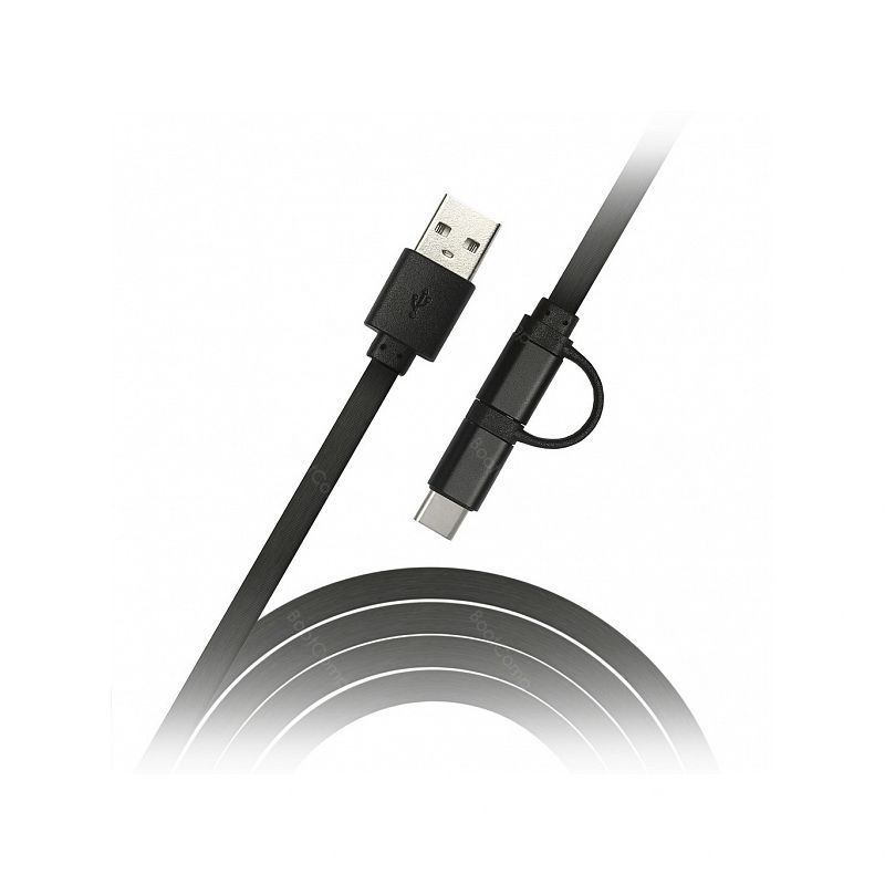 Кабель Smartbuy MicroUSB+Type-C (iK-412 black) Черный