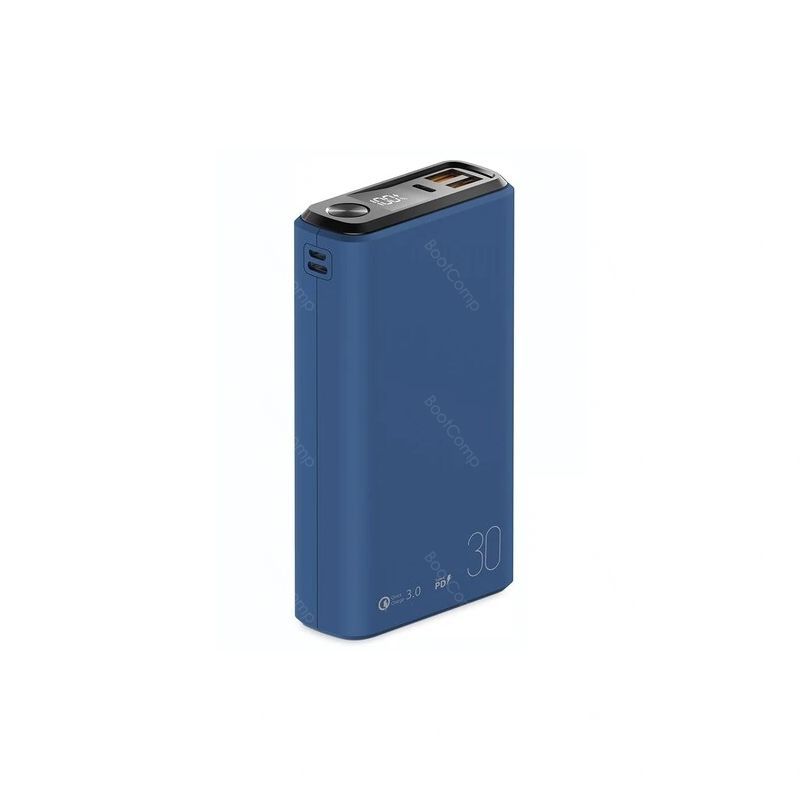 Портативная батарея OLMIO QS-30 30000мАч синяя soft-touch