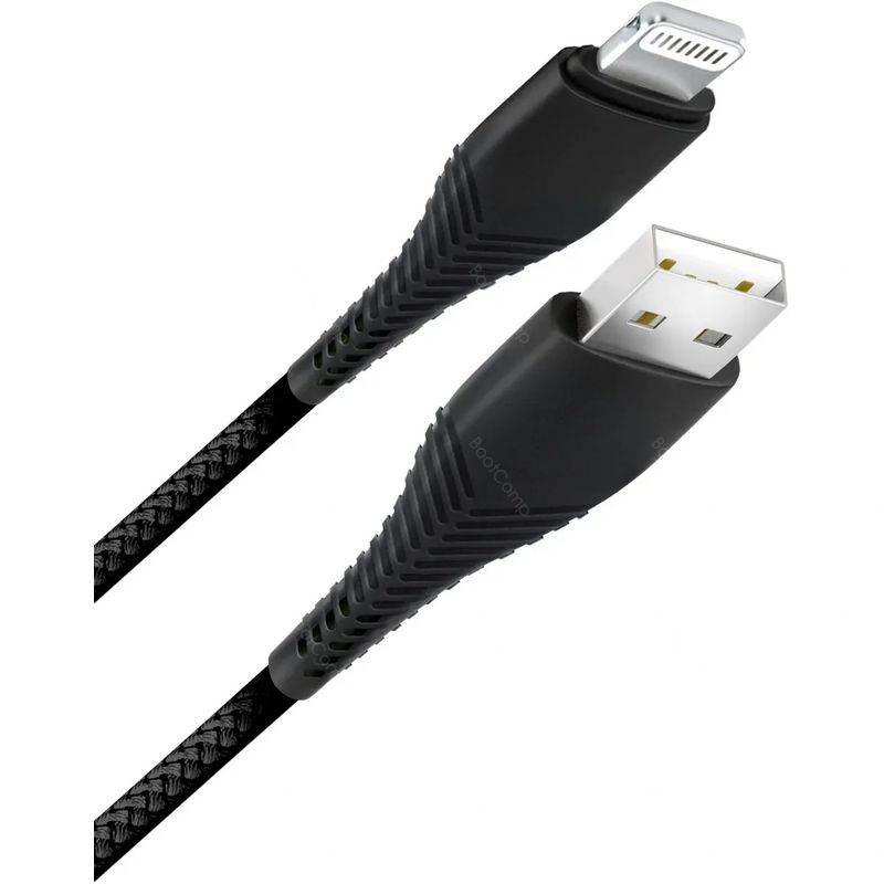 Кабель Borasco Fishbone Lightning - USB 1 метр чёрный (38507)