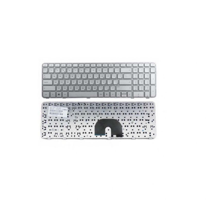 Клавиатура для ноутбука HP Pavilion DV6-6000, DV6-6100 серебрянная, с рамкой