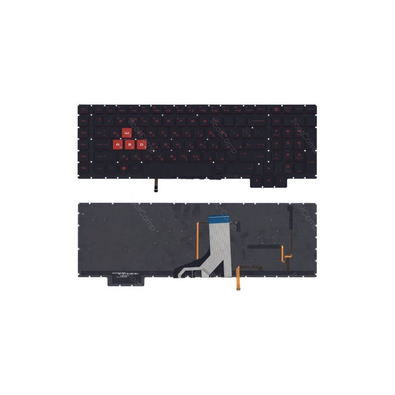 Клавиатура для HP Omen 17-AN000 черная с красной подсветкой (HP-193)