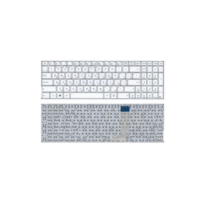 Клавиатура для Asus X756 белая без рамки (горизонтальный Enter)