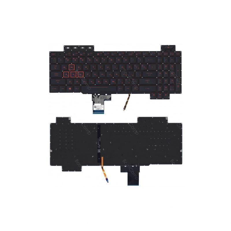 Клавиатура для Asus Gaming FX504 черная с красной подсветкой
