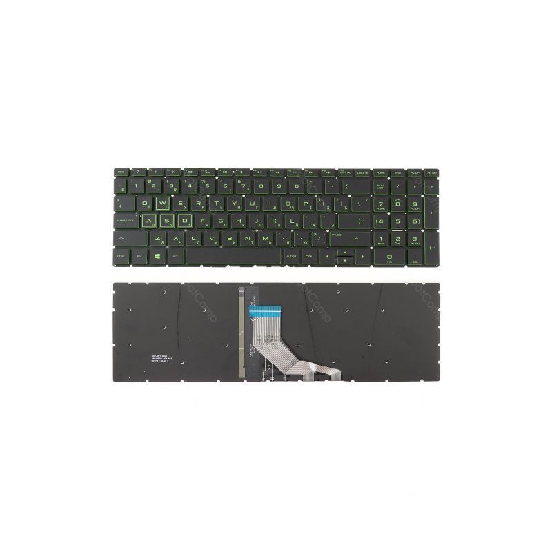 Клавиатура для HP Pavilion Gaming 15-CX черная с зеленой подсветкой