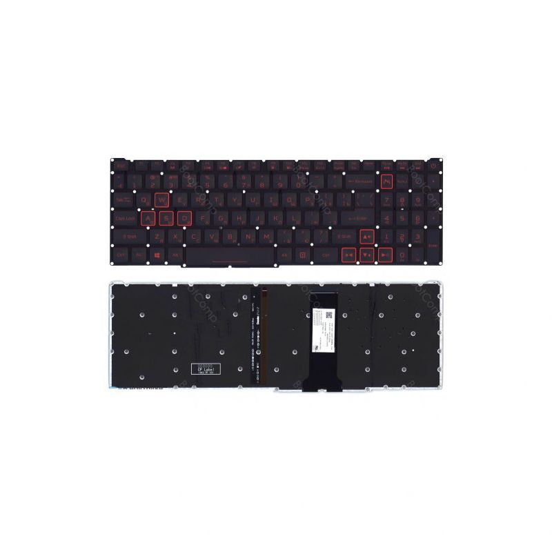Клавиатура для Acer Nitro 5 AN515-54 черная с красной подсветкой