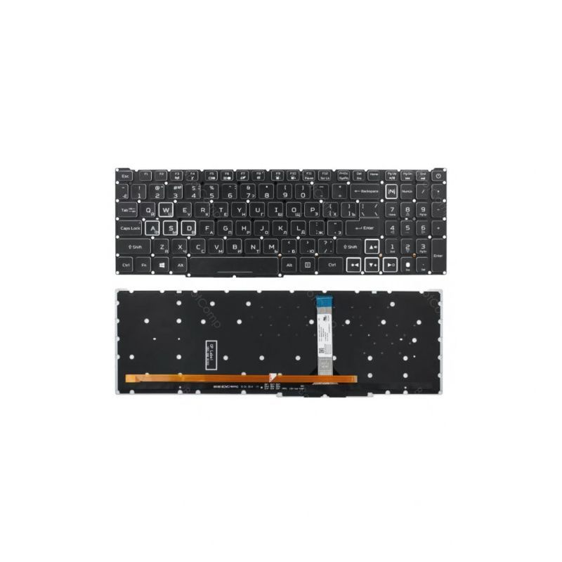 Клавиатура для Acer Nitro 5 AN517-41 черная с RGB подсветкой (узкий шлейф)
