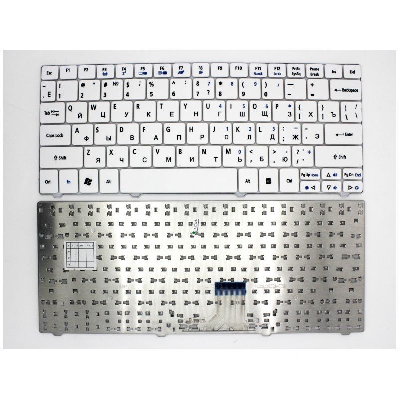 Клавиатура для ноутбука Acer 1810 1830T Aspire One 721 721h белая